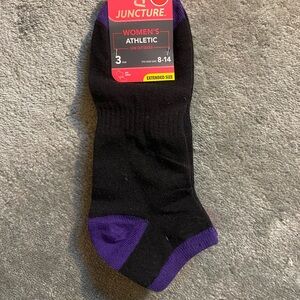 Multicolor Ankle Socks - Black, Pink, and Purple